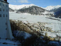 Blick vom Kloster auf Burgeis und die Malser Haide