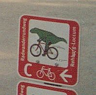 Dino als Logo fuer Radweg